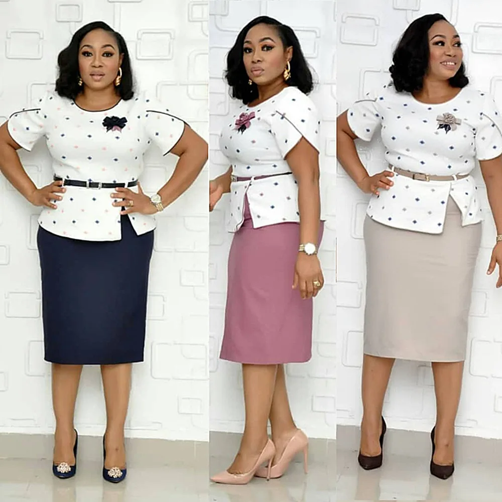 African plus size women dress new printed commuter mother blouse and skirt two-piece office lady suit, 3 colors
African plus size women dress new printed commuter mother blouse and skirt two-piece office lady suit, 3 colors