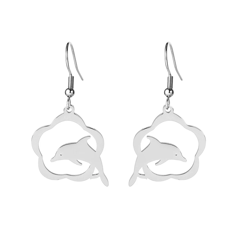 Dolphin Drop Dangle Chandelier Earrings with flower shaped Animal Sea Life Fine Jewelry For Women
Dolphin Drop Dangle Chandelier Earrings with flower shaped Animal Sea Life Fine Jewelry For Women