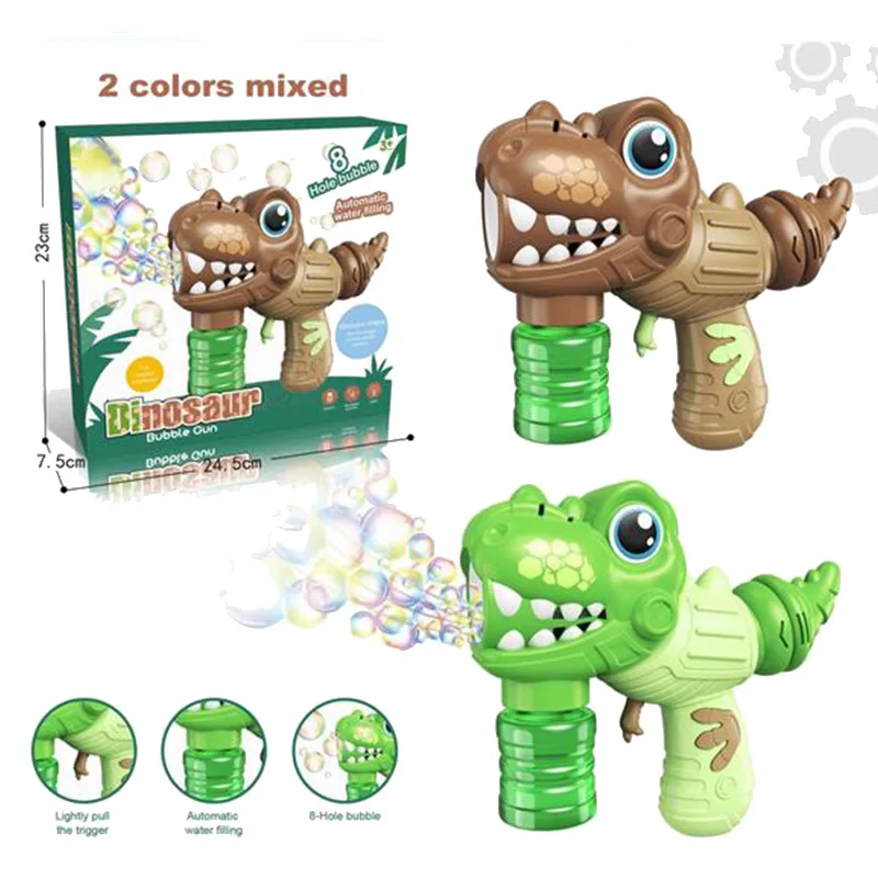 Wholesale Portable Electric Bubble Gun Dinosaur Bubble Machine Gun Toy with Light Music
Wholesale Portable Electric Bubble Gun Dinosaur Bubble Machine Gun Toy with Light Music