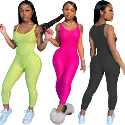 B35787A 2021 new design pure color women sexy sheer sleeveless romper jumpsuit, Picture
B35787A 2021 new design pure color women sexy sheer sleeveless romper jumpsuit, Picture