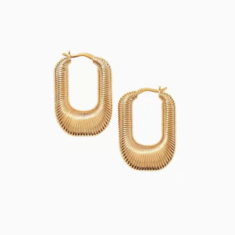 18K Gold Plated Carved Hollow U Shape Hoop Earrings Rays Chunky Geometric Earrings for Women Vintage Stainless Steel Jewelry, Gold/silver
18K Gold Plated Carved Hollow U Shape Hoop Earrings Rays Chunky Geometric Earrings for Women Vintage Stainless Steel Jewelry, Gold/silver