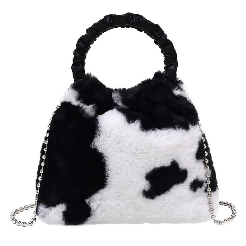 Jtfur Trendy fashion plush bag female black white chain shoulder bags women portable small handbag, Customized color
Jtfur Trendy fashion plush bag female black white chain shoulder bags women portable small handbag, Customized color