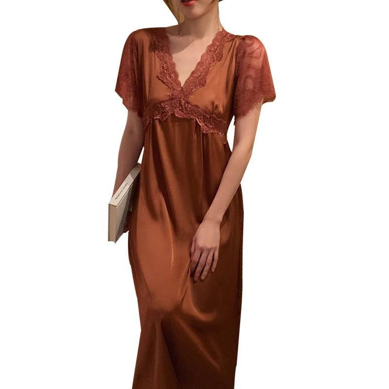 Fashion Summer Sexy 2021 Lace advanced Seduction Women's Sleepwear Satin Silk Long Nighty Designs
Fashion Summer Sexy 2021 Lace advanced Seduction Women's Sleepwear Satin Silk Long Nighty Designs