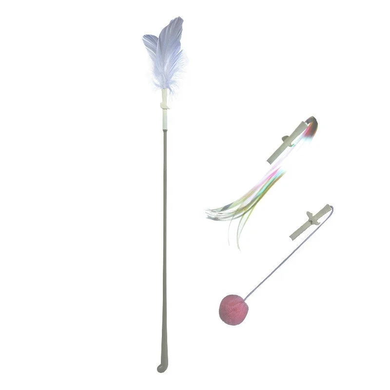 2021 New Replaceable Head Funny Interactive Cat Stick Toy Feather High Elasticity Cat Teaser Stick, White/pink/green
2021 New Replaceable Head Funny Interactive Cat Stick Toy Feather High Elasticity Cat Teaser Stick, White/pink/green