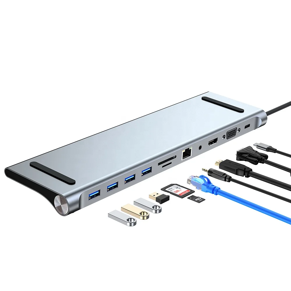 New Style muiltifunction type-c to PD 11 in 1 docking station usb 3.0 c type c hub, Space gray
New Style muiltifunction type-c to PD 11 in 1 docking station usb 3.0 c type c hub, Space gray