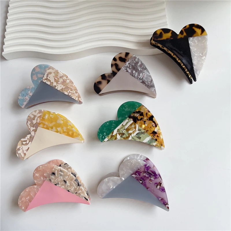 New Design Heart Shape Hair Claw Accessories Acrylic Cellulose Acetate Hair Claw Clips For Women
New Design Heart Shape Hair Claw Accessories Acrylic Cellulose Acetate Hair Claw Clips For Women