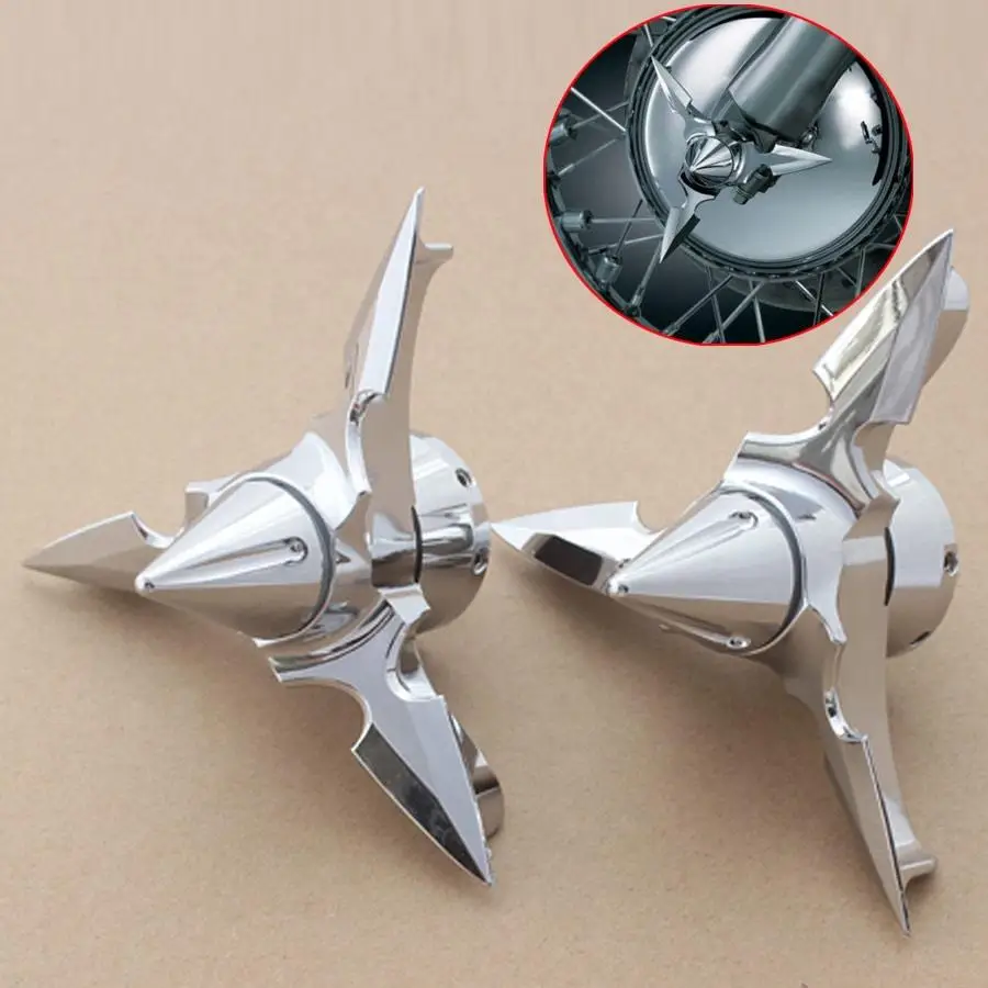 Spun Blade Spinning Front Axle Cap Nut Covers Fit For Harley Touring Sportster Dyna Motorcycle Accessories