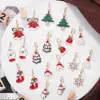 Barlaycs Fashion Statement Cute Enamel Christmas Tree Snowman Santa Claus Bell Socks Stud Earrings for Women Jewelry