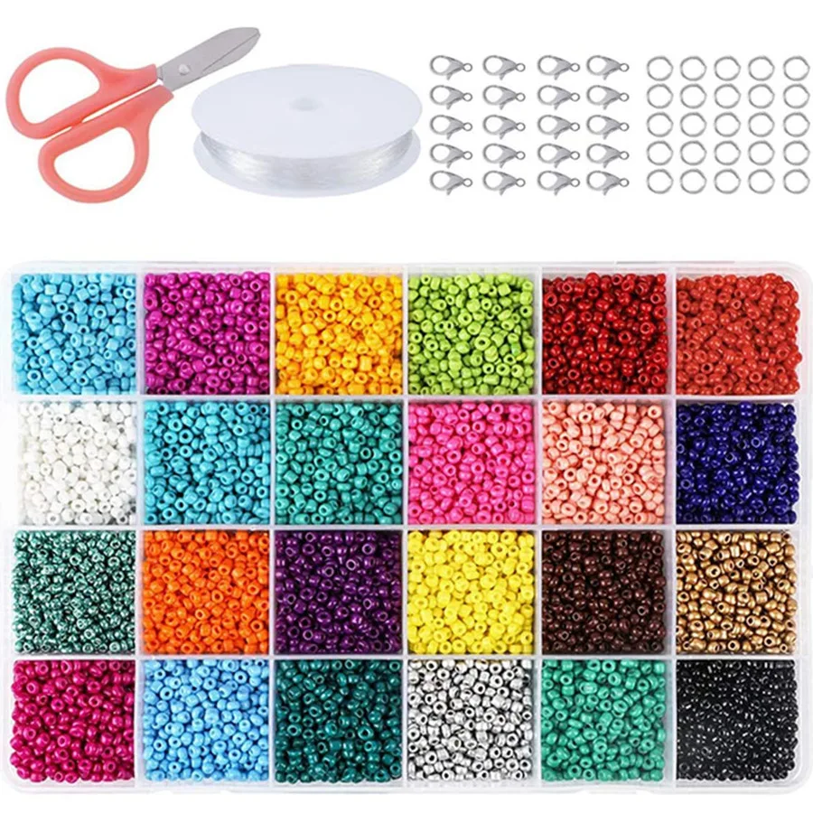24 Color Glass Bead Set DIY Bracelet Necklace Accessories Children Early Education Puzzle Beaded Toy, Multi color
24 Color Glass Bead Set DIY Bracelet Necklace Accessories Children Early Education Puzzle Beaded Toy, Multi color