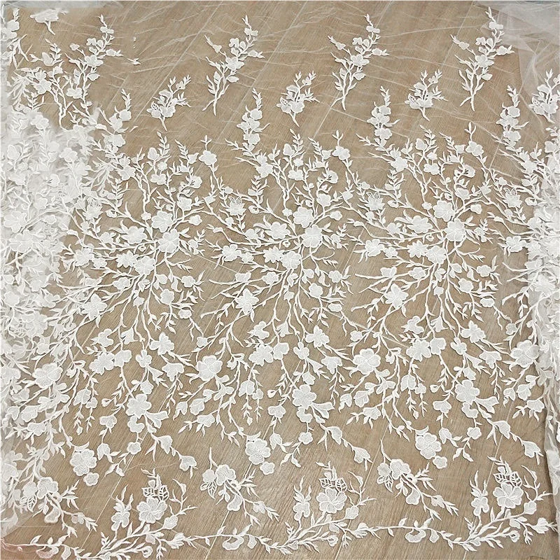 Latest flower embroidered bridal wedding lace dress fabric handmade, Accept customized color
Latest flower embroidered bridal wedding lace dress fabric handmade, Accept customized color