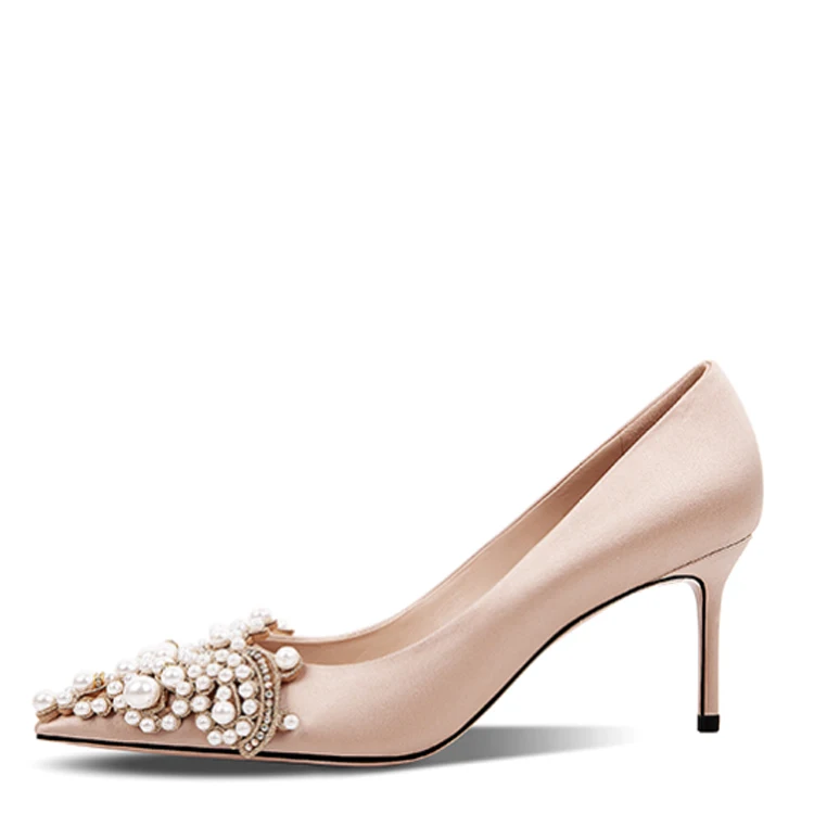 High Quality Pink Satin Silk Pointed Toe Pearl Women High Heel Shoes Lady Heels Pumps Bridal Wedding Pump Shoes Women, Black,pink
High Quality Pink Satin Silk Pointed Toe Pearl Women High Heel Shoes Lady Heels Pumps Bridal Wedding Pump Shoes Women, Black,pink