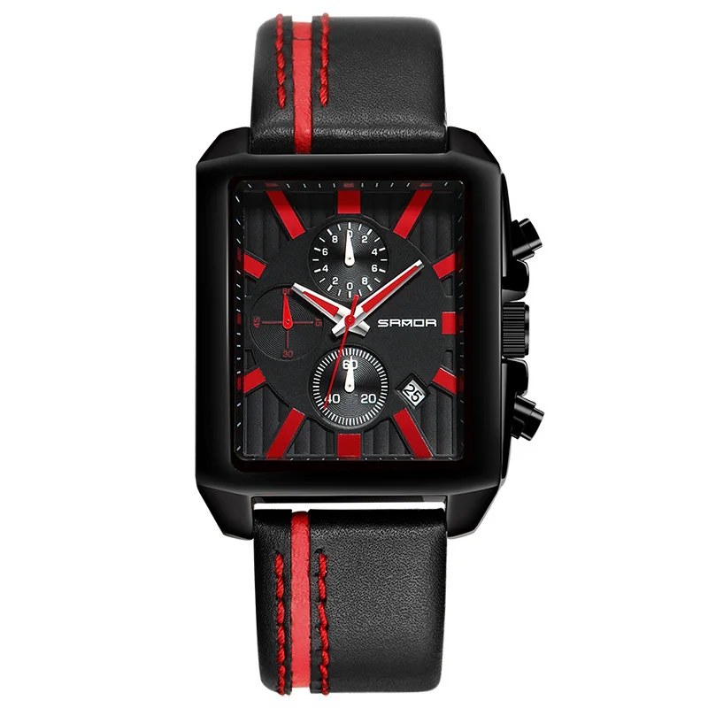 Sanda Brand large dial watch men's six-pin running second leather belt watch student military style European and American tide
Sanda Brand large dial watch men's six-pin running second leather belt watch student military style European and American tide