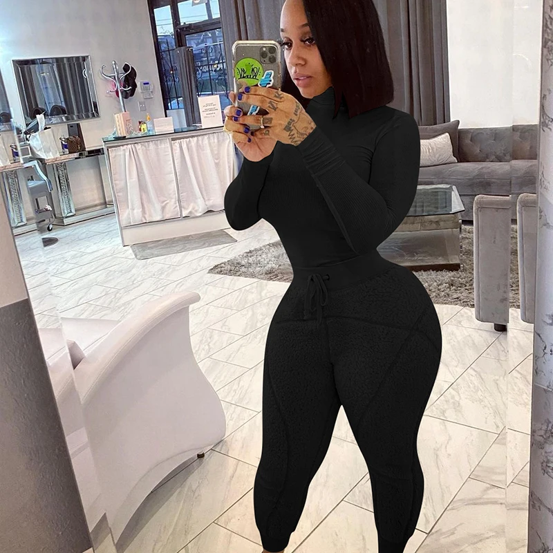 European and American sports suit popular Plush leisure two-piece set for women clothing
European and American sports suit popular Plush leisure two-piece set for women clothing