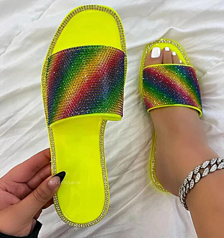 Summer glitter bling color beach rhinestone sandals flat sandals women shoes sandals
Summer glitter bling color beach rhinestone sandals flat sandals women shoes sandals