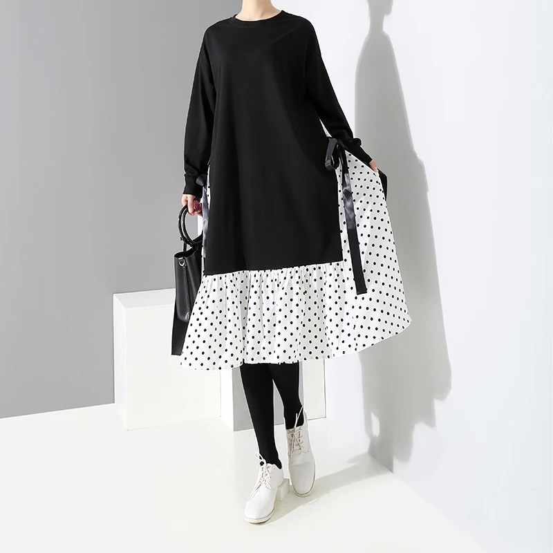 ##Korean and Japanese Style Winter Customized Bow Tie Oversize Wave Dot Casual Women Dresses Vestidos Wholesale
##Korean and Japanese Style Winter Customized Bow Tie Oversize Wave Dot Casual Women Dresses Vestidos Wholesale