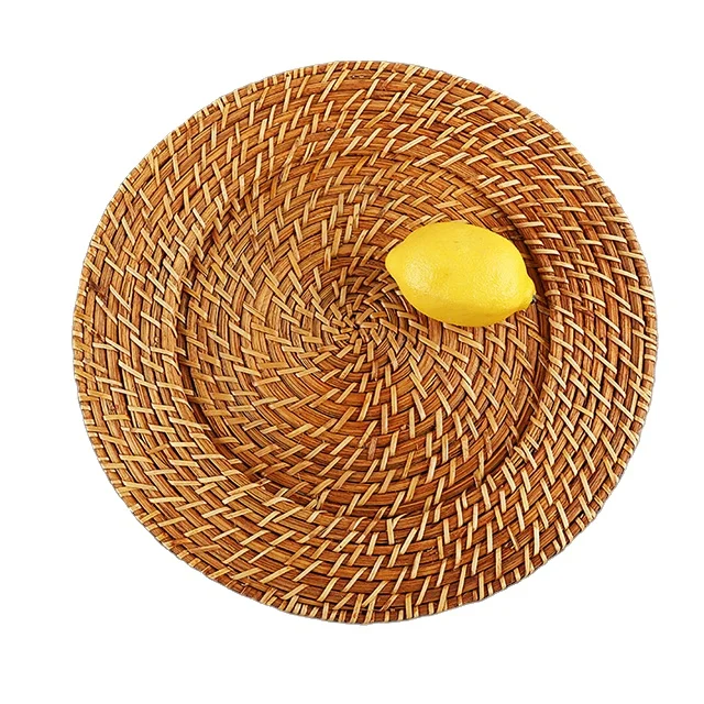 New woven round square western food rattan counting heart plate casserole heat insulation table mat, Brown
New woven round square western food rattan counting heart plate casserole heat insulation table mat, Brown