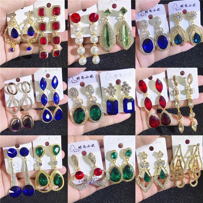 Kaimei cheap stock selling 2021 new fashion retro bohemian noble long earrings female rhinestone glass gemstone drop earrings, Many colors fyi
Kaimei cheap stock selling 2021 new fashion retro bohemian noble long earrings female rhinestone glass gemstone drop earrings, Many colors fyi