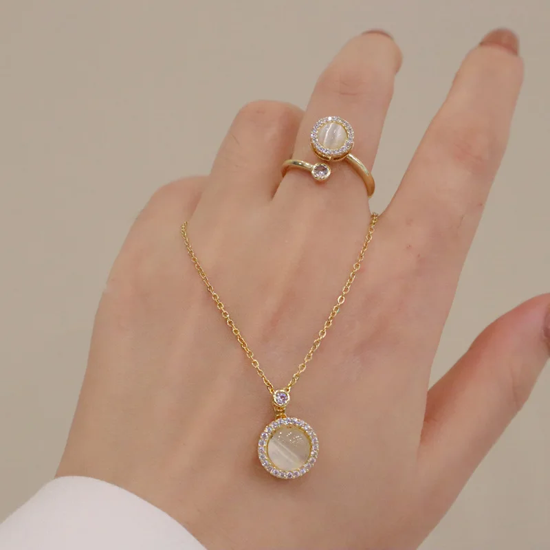 Cubic Zirconia CZ Necklace Earrings Ring Jewelry Set Luxury Micro Paved Zircon Natural Cat Eye Stone Necklace Women
Cubic Zirconia CZ Necklace Earrings Ring Jewelry Set Luxury Micro Paved Zircon Natural Cat Eye Stone Necklace Women