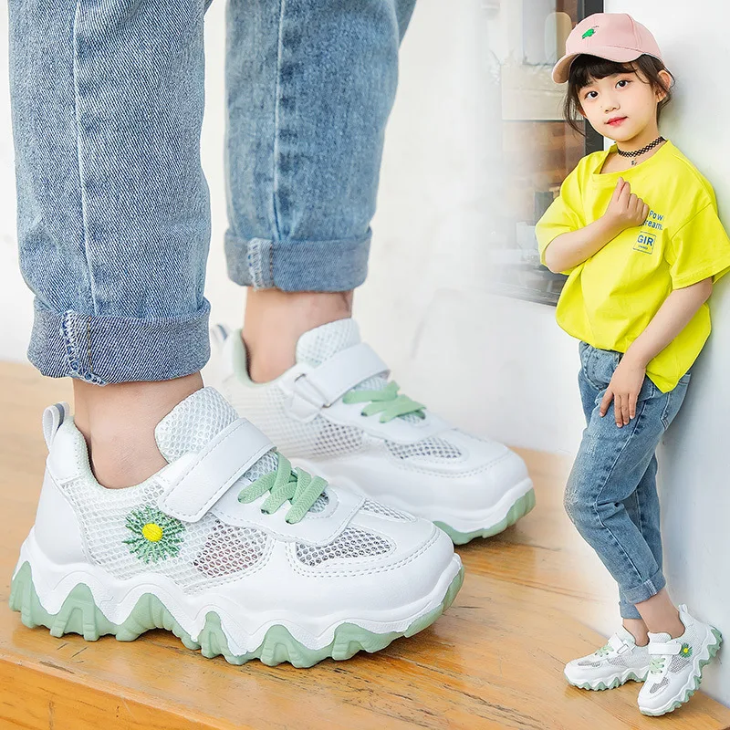 Hot Selling Fashionable Daisy Embroidery Breathable Mesh Children Platform Casual Shoes Sneakers Girls, Pink green
Hot Selling Fashionable Daisy Embroidery Breathable Mesh Children Platform Casual Shoes Sneakers Girls, Pink green