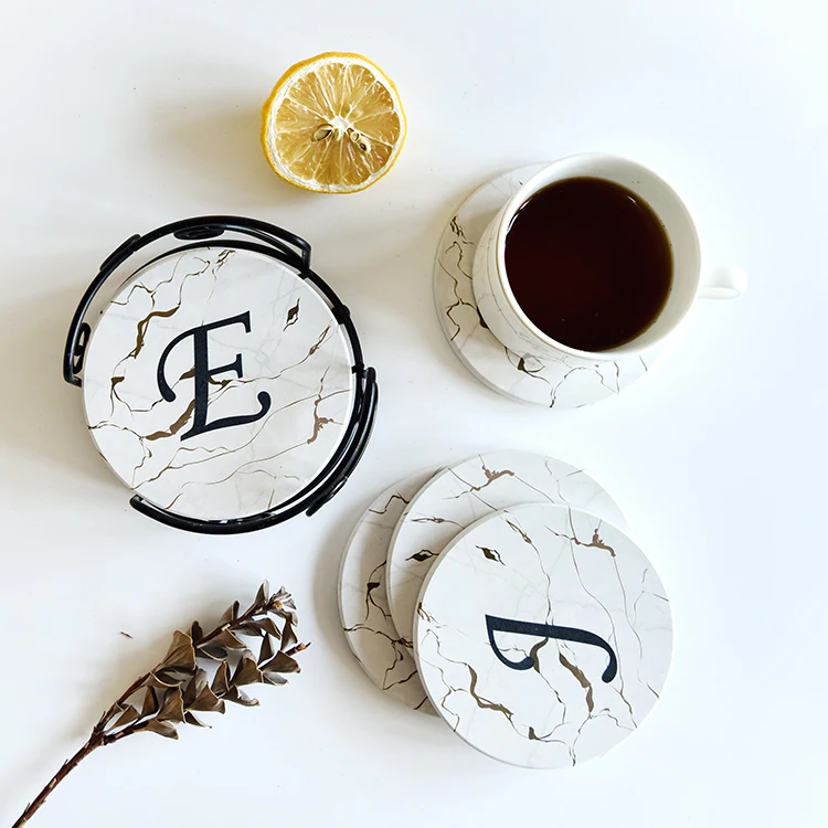 Vintage Style Laser Logo Cork Base Diatomite Ceramic Cup Coasters Set For Drink
Vintage Style Laser Logo Cork Base Diatomite Ceramic Cup Coasters Set For Drink