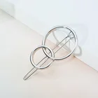 New women girls metal circle hair clips accessories female styling salon hairpins