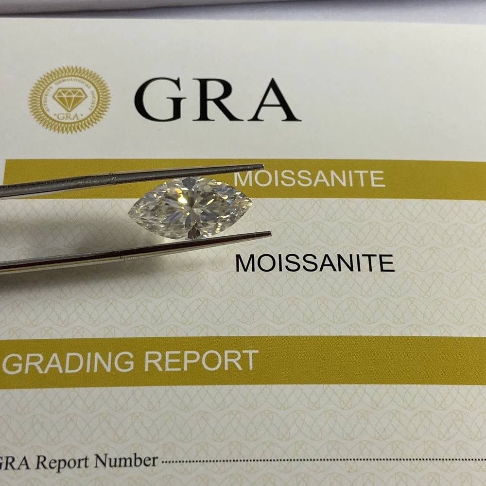 

Lab grown moissanite GRA certificate 8x4mm 0.5cts VVS1 Marquise cut loose moissanite White Diamond stone