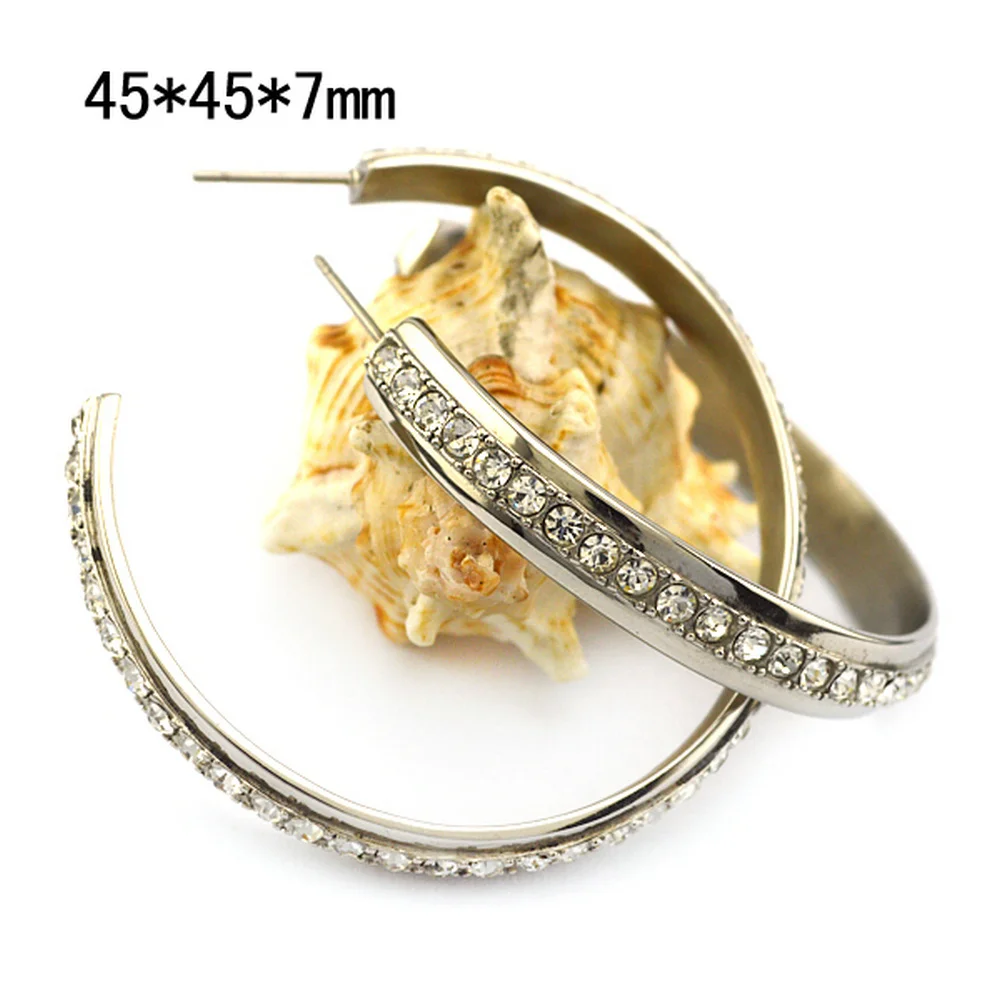 High Quality Big Circle Crystal Diamond Fashion Earring Stainless Steel Jewelry Party Wedding Earring, Sliver
High Quality Big Circle Crystal Diamond Fashion Earring Stainless Steel Jewelry Party Wedding Earring, Sliver