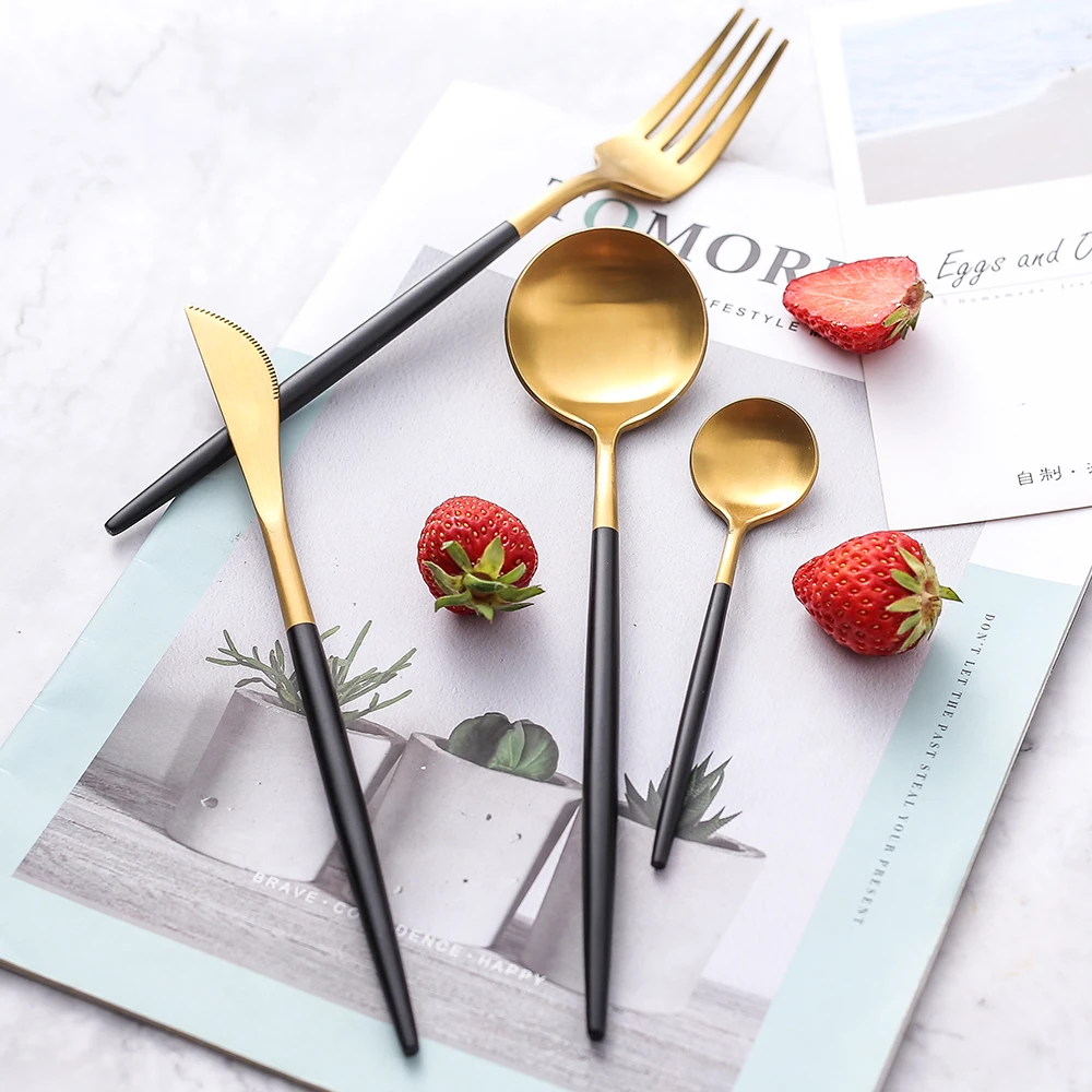 Gold Cutlery Set Stainless Steel 18/8 Sale Set Cutlery Gift Box Spoon Fork Knife, Gold with colorful handle
Gold Cutlery Set Stainless Steel 18/8 Sale Set Cutlery Gift Box Spoon Fork Knife, Gold with colorful handle