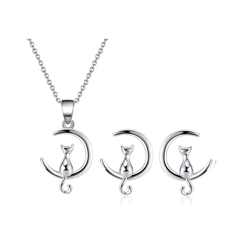 RINNTIN SS129 Cute Cat Jewellery Wholesale 925 Sterling Silver Earrings Necklace Jewelry Sets
RINNTIN SS129 Cute Cat Jewellery Wholesale 925 Sterling Silver Earrings Necklace Jewelry Sets