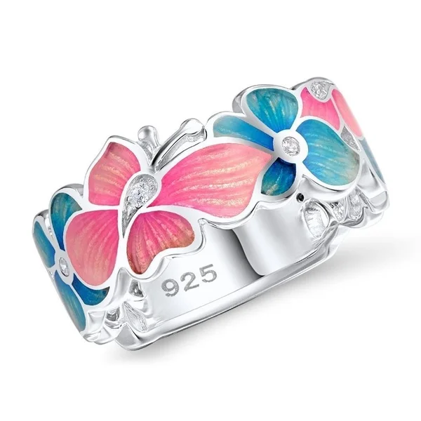 2020 Wholesale Price Fashion Designs Flower butterfly enamel ring for women, Silver
2020 Wholesale Price Fashion Designs Flower butterfly enamel ring for women, Silver