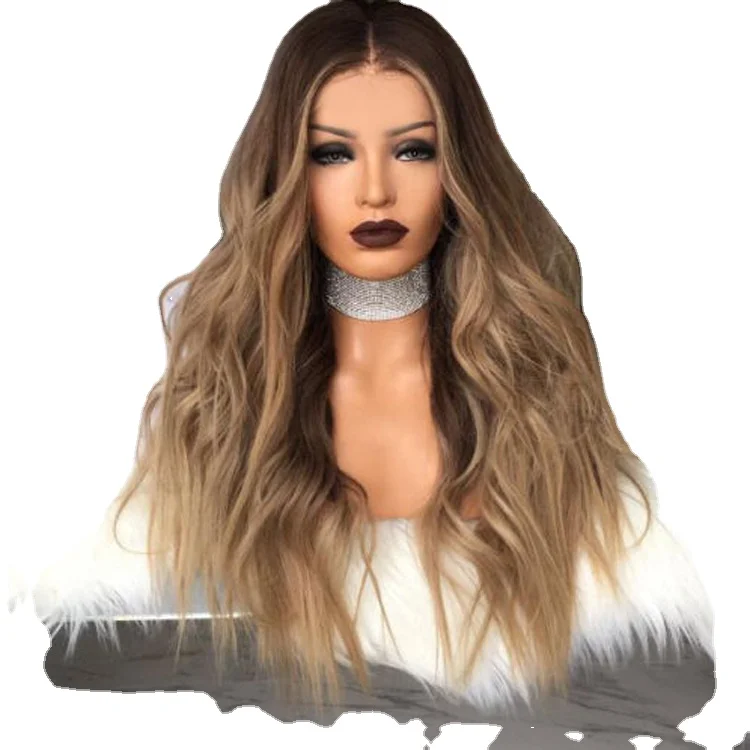 Natural Wavy Synthetic Ombre Wigs Middle Part Heat Resistant Fiber Hair for Daily, Natural color
Natural Wavy Synthetic Ombre Wigs Middle Part Heat Resistant Fiber Hair for Daily, Natural color