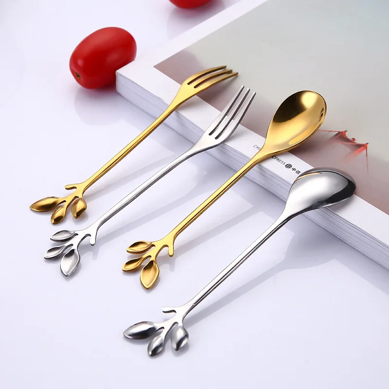 Wholesale Creative Style Stainless Steel Leaf Shape Handle Spoon &Fork For Gift Hotel Restaurant, Silver/gold/ rose gold/color/black/blue
Wholesale Creative Style Stainless Steel Leaf Shape Handle Spoon &Fork For Gift Hotel Restaurant, Silver/gold/ rose gold/color/black/blue