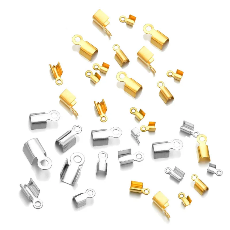 wholesale stainless steel fold over end cord crimp bead cap connector jewelry accessories, Gold/silver
wholesale stainless steel fold over end cord crimp bead cap connector jewelry accessories, Gold/silver