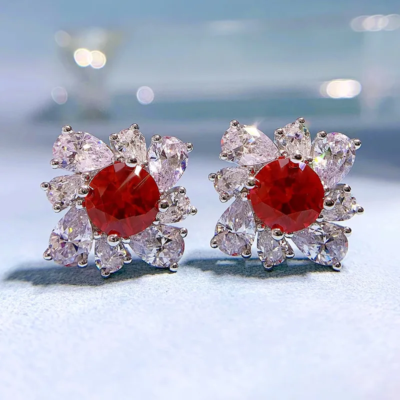 2023 Summer S925 Sterling Silver Flower Blood Ruby Jewelry Wedding Earrings For Women
2023 Summer S925 Sterling Silver Flower Blood Ruby Jewelry Wedding Earrings For Women