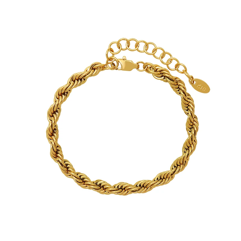 Twisted Rope Chain Bracelet,18K Real Solid Gold Bracelet,Bracelet Femme, Customized color
Twisted Rope Chain Bracelet,18K Real Solid Gold Bracelet,Bracelet Femme, Customized color