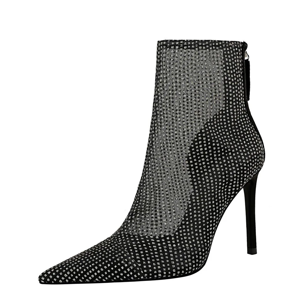 Amazon AliExpress Hot Selling Fashion Ankle Boots For Ladies Black Mesh Hollow Pointed Back Zipper Heel Women Ankle Boots
Amazon AliExpress Hot Selling Fashion Ankle Boots For Ladies Black Mesh Hollow Pointed Back Zipper Heel Women Ankle Boots