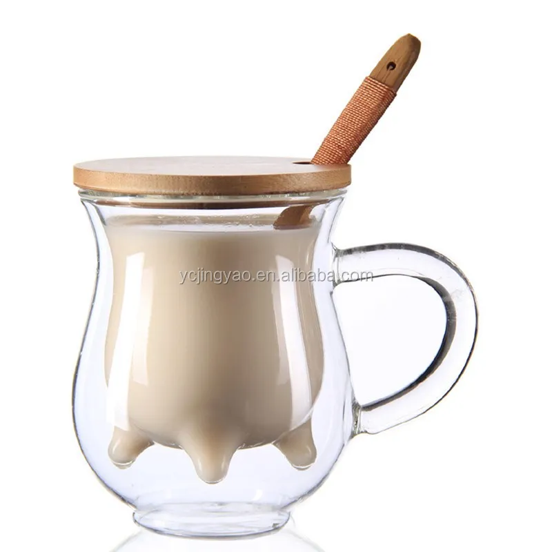 230ML Borosilicate Double Wall Glass Mug with Bamboo Lid and Spoon, Clear transparent
230ML Borosilicate Double Wall Glass Mug with Bamboo Lid and Spoon, Clear transparent