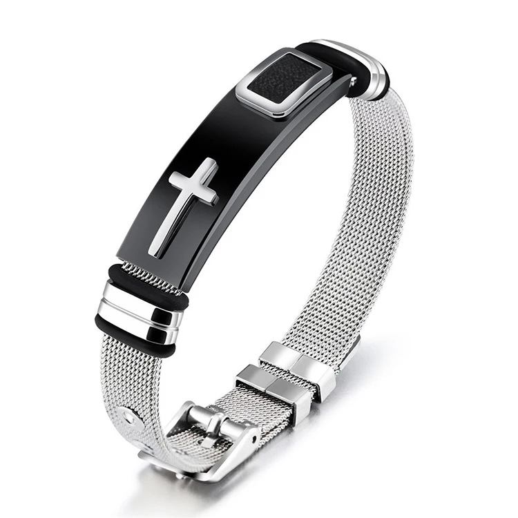 Stylish Men's Adjustable Bracelet Cross Stainless Steel Mesh Chain Wrist Band Bracelet
Stylish Men's Adjustable Bracelet Cross Stainless Steel Mesh Chain Wrist Band Bracelet