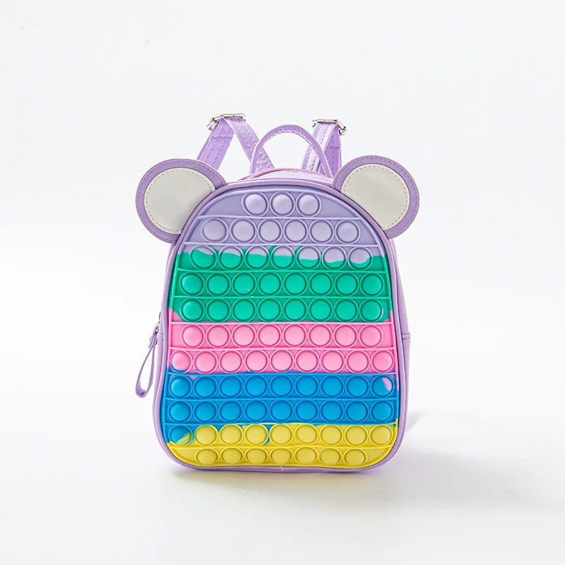 New Kids Rainbow Cute Bear Ear Sensory Stress Reliever Push Bubble Silicone Schoolbag For children
New Kids Rainbow Cute Bear Ear Sensory Stress Reliever Push Bubble Silicone Schoolbag For children