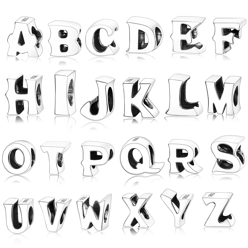 925 Sterling Silver Letter Charms Initial A-Z Beads Alphabet Pendant Jewelry for Bracelets Necklaces
925 Sterling Silver Letter Charms Initial A-Z Beads Alphabet Pendant Jewelry for Bracelets Necklaces