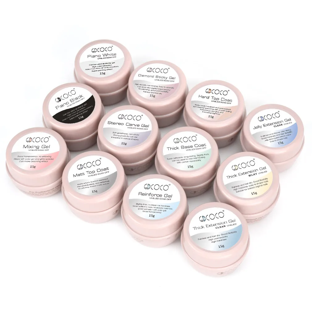 GDCOCO New 15g Nail Art Mixing Series Base Top Coat Functional Gel Thick Extension White Painting Solid Gel Hard Gel, 12 series
GDCOCO New 15g Nail Art Mixing Series Base Top Coat Functional Gel Thick Extension White Painting Solid Gel Hard Gel, 12 series