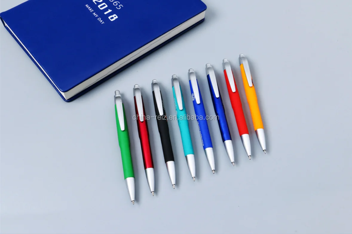 cheap assorted colors plastic ball pen with customized logo