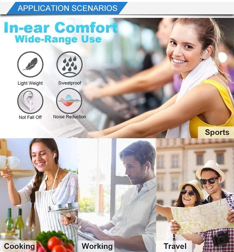 Sport Earbud Headphones Stereo Mini Earphone Long Battery Blue tooth Wireless Earbuds - ANKUX.COM