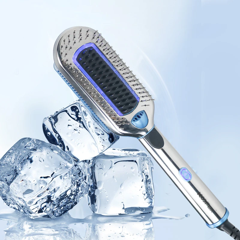 2021 New Arrival Black technology ice therapy Hair brush cool air Hair comb Blue Light Negative Ion Ice hair straightening brush, Customized colors
2021 New Arrival Black technology ice therapy Hair brush cool air Hair comb Blue Light Negative Ion Ice hair straightening brush, Customized colors