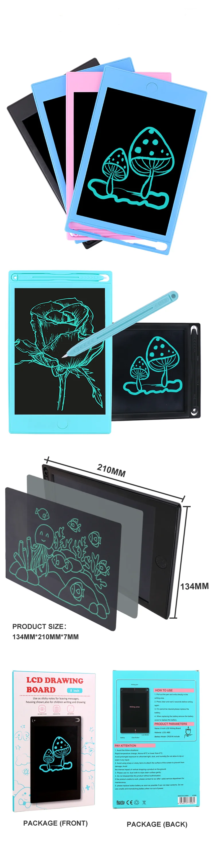 Quick Customization Small Drawing Board Lcd Writing Tablet Board Paperless Lcd Drawing Graphic Tablet