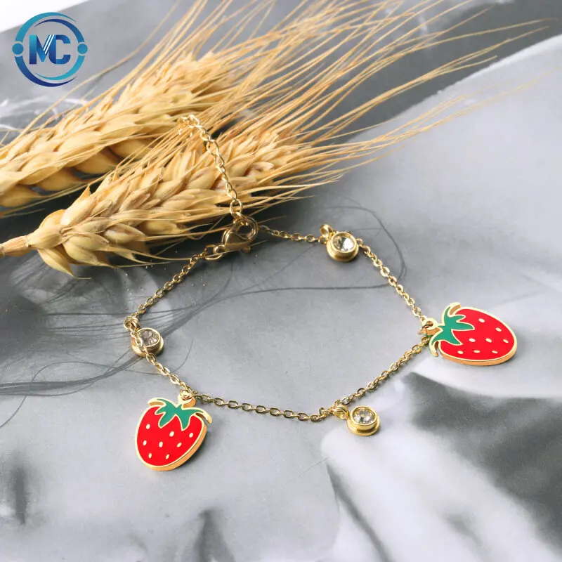 Cute Women bangle gold plated strawberry with zircon bracelets fashion jewelry nail chain cuff bracelets & bangles unisex
Cute Women bangle gold plated strawberry with zircon bracelets fashion jewelry nail chain cuff bracelets & bangles unisex
