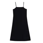 L1911010 high quality slip casual women bottom leather tag design halter sleeveless maxi dresses