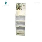 Customized 4 Tiers Printed Corrugated Display Shelf for Cosmetic, POP Shampoo Cardboard Display