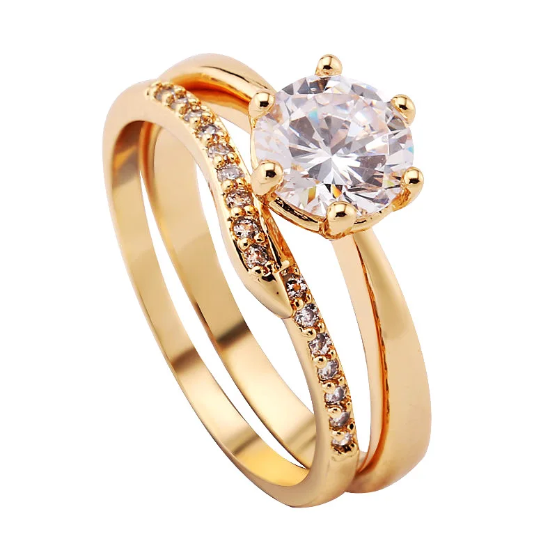 wedding rings set couple engagement Classic Style Fashion Combination Ring Detachable 18K Gold Plated Diamond Couple Ring Set
wedding rings set couple engagement Classic Style Fashion Combination Ring Detachable 18K Gold Plated Diamond Couple Ring Set