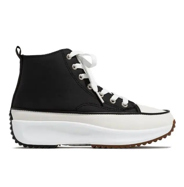 2022 high top shoes autumn new lace up muffin heel sports round head casual shoes women's shoes, Black,white
2022 high top shoes autumn new lace up muffin heel sports round head casual shoes women's shoes, Black,white